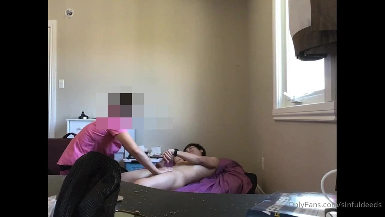 sexy big tits onlyfans girl Sinfuldeeds watched her client masturbates while giving him massage