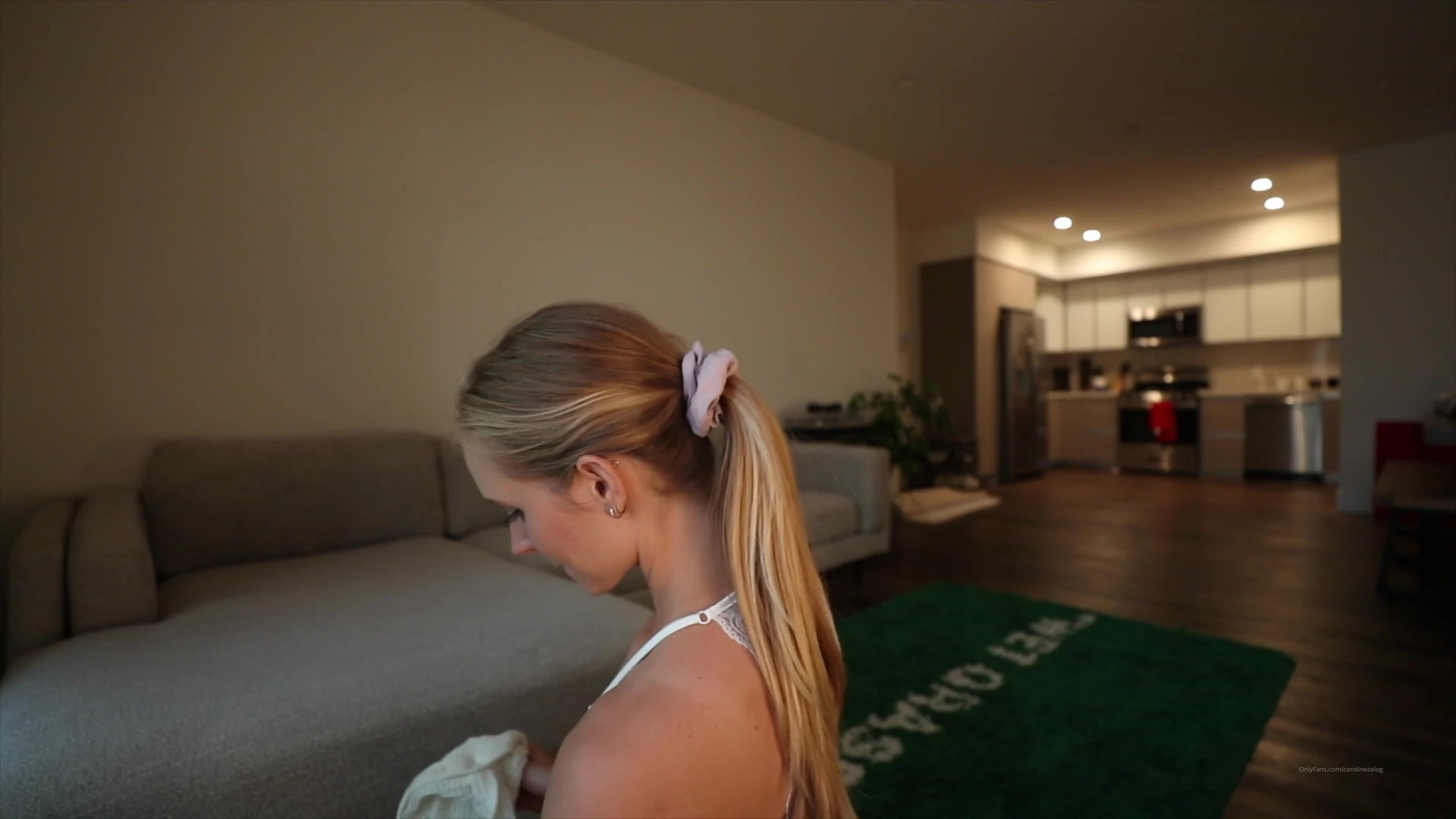 sexy onlyfans model Caroline Zalog trying out her new lingeries