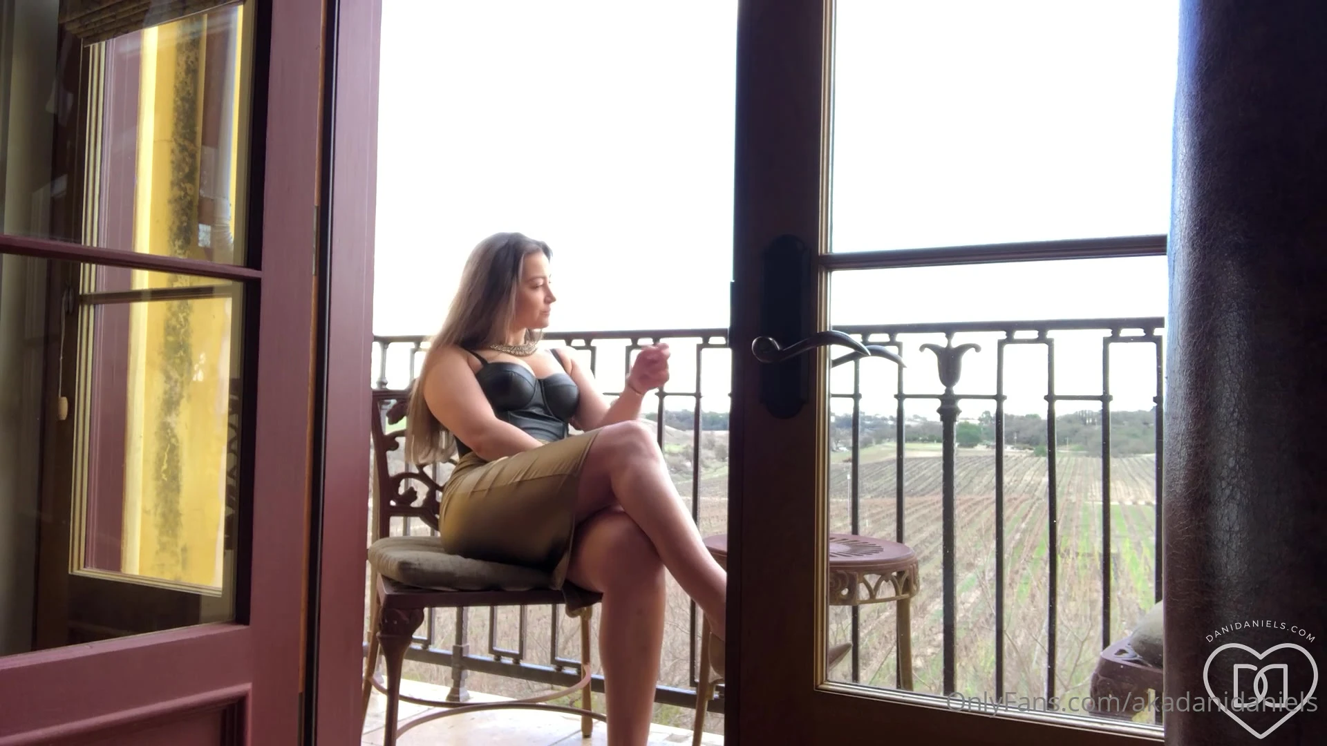 dirty sexy naughy bad babe Dani Danielsplay with her sexy soft body on the balcony