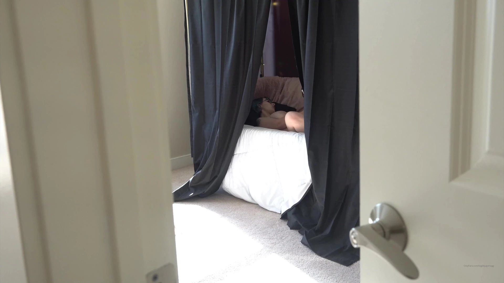 naughty freaky hot sexy model in her apartment running her hands all over her hot body, Bigtittygothegg video