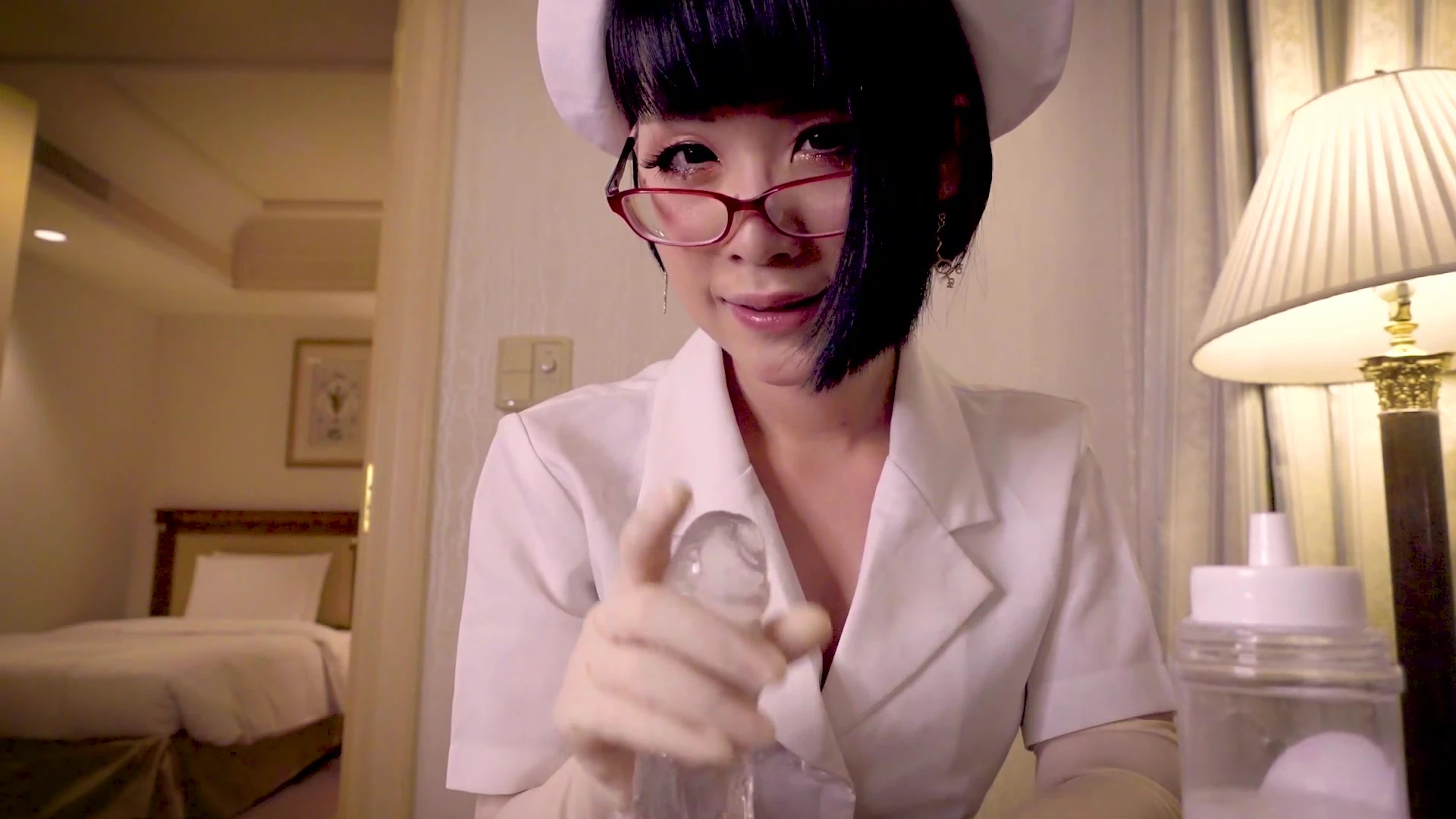 slutty onlyfans model Eri Kitami sucks a dildo like a whore in the hospital