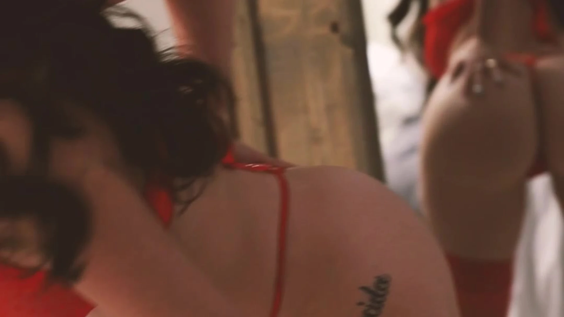 freaky slut Bbystar in red lingerie seduce hard on bed onlyfans leak video