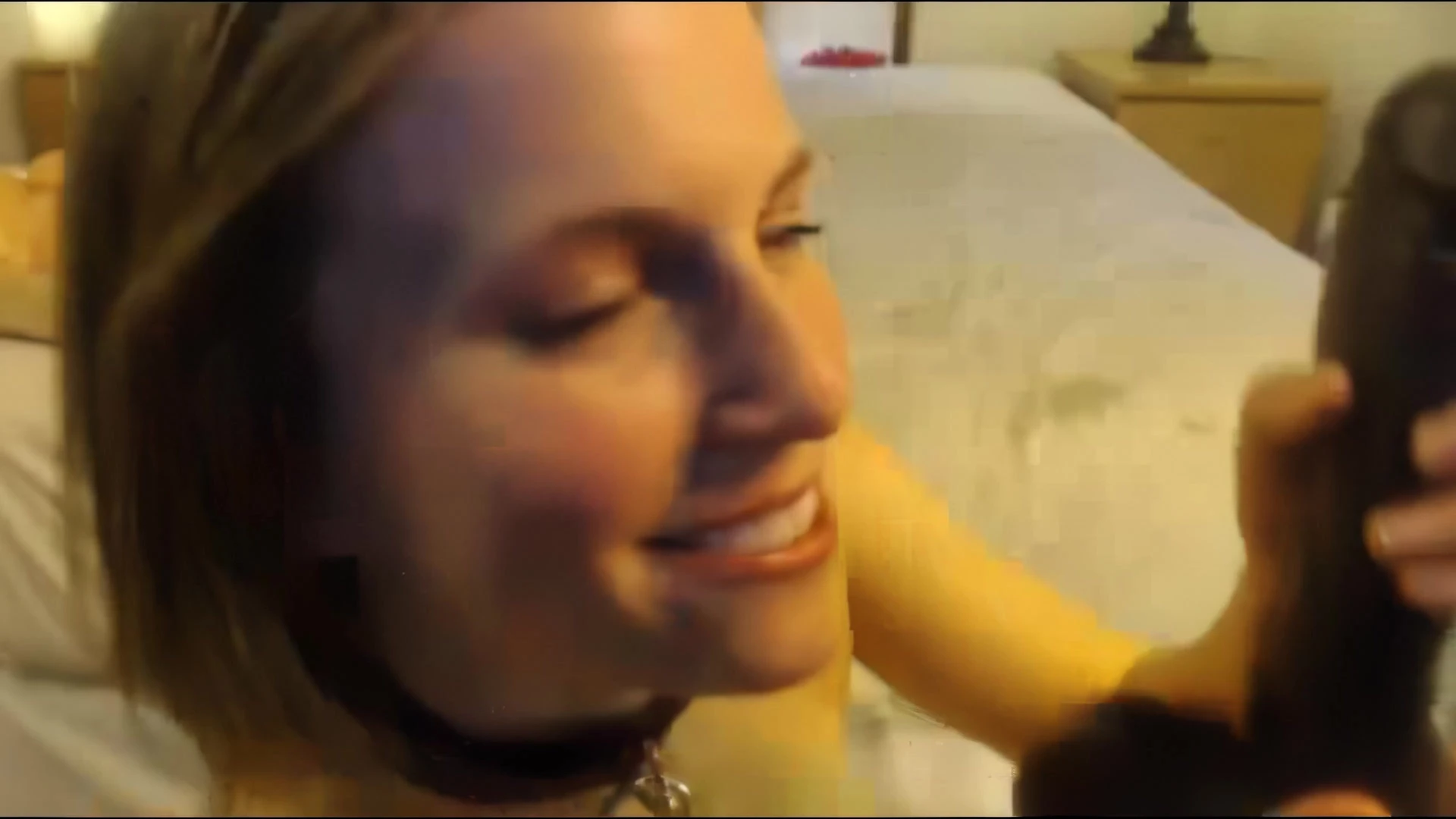 slutty wild onlyfans model Xev Bellringer sucks a dildo and talks dirty