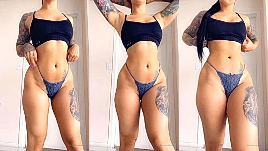 naughty onlyfans model Giuliana Cabrazia takes of her lingerie and shows her big ass and tits