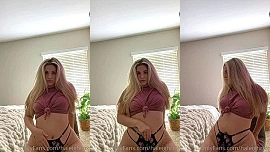 busty sexy onlyfans model Haleigh Cox seat on chair and shakes her big booty hard