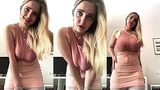 naughty onlyfans model Codi vore takes of her lingerie and rubs her natural big boobs really hard