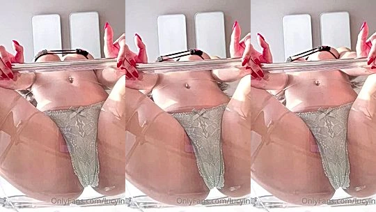 horny hot babe Lucy Park spread her legs wide and record her ass while she sat on a transparent chair