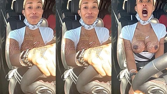 naughty onlyfans model MissBNasty shows her big tits as she drives and shows her big tits to cam