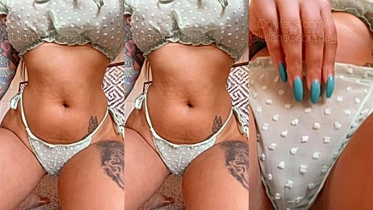 naughty hot bad babe Giuliana Cabrazia touches her wet soaked pussy and slide her dildo in and fucked her wet pussy till she cums