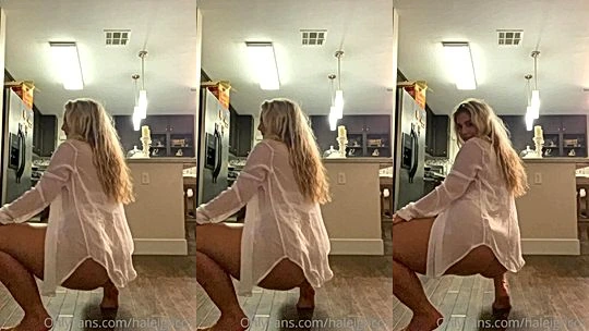 wild busty american onlyfans model Haleigh Cox bend and shake her big booty hard