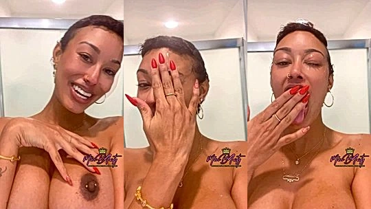 horny ebony thot MissBNasty showing off her juicy tits just the way you like