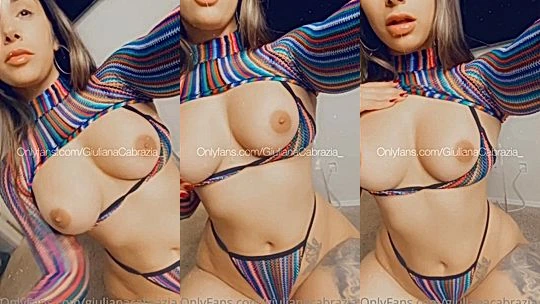 hot busty bitch Giuliana Cabraziagrab and tease with her perfect tits on cam, leaked video