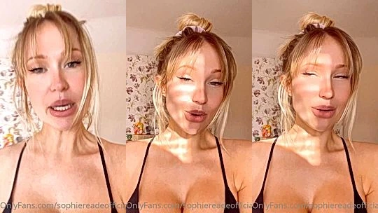 wild hot slut Sophie Reade  touch her nice perfect big boobs on video, leaked teasing video