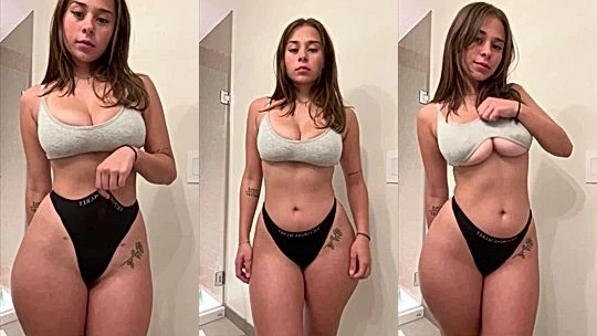 onlyfans leak diva Sophieraiin squeeze her tits and booty tease in pants