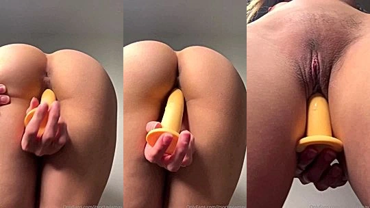 leaked onlyfans diva Octavia May stuff dildo slowly till her pussy swole leaked onlyfans video