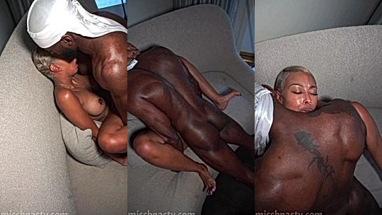 freaky ebony MissBNasty took every inch of BBC till she ruin couch with squirts leaked onlyfans sex