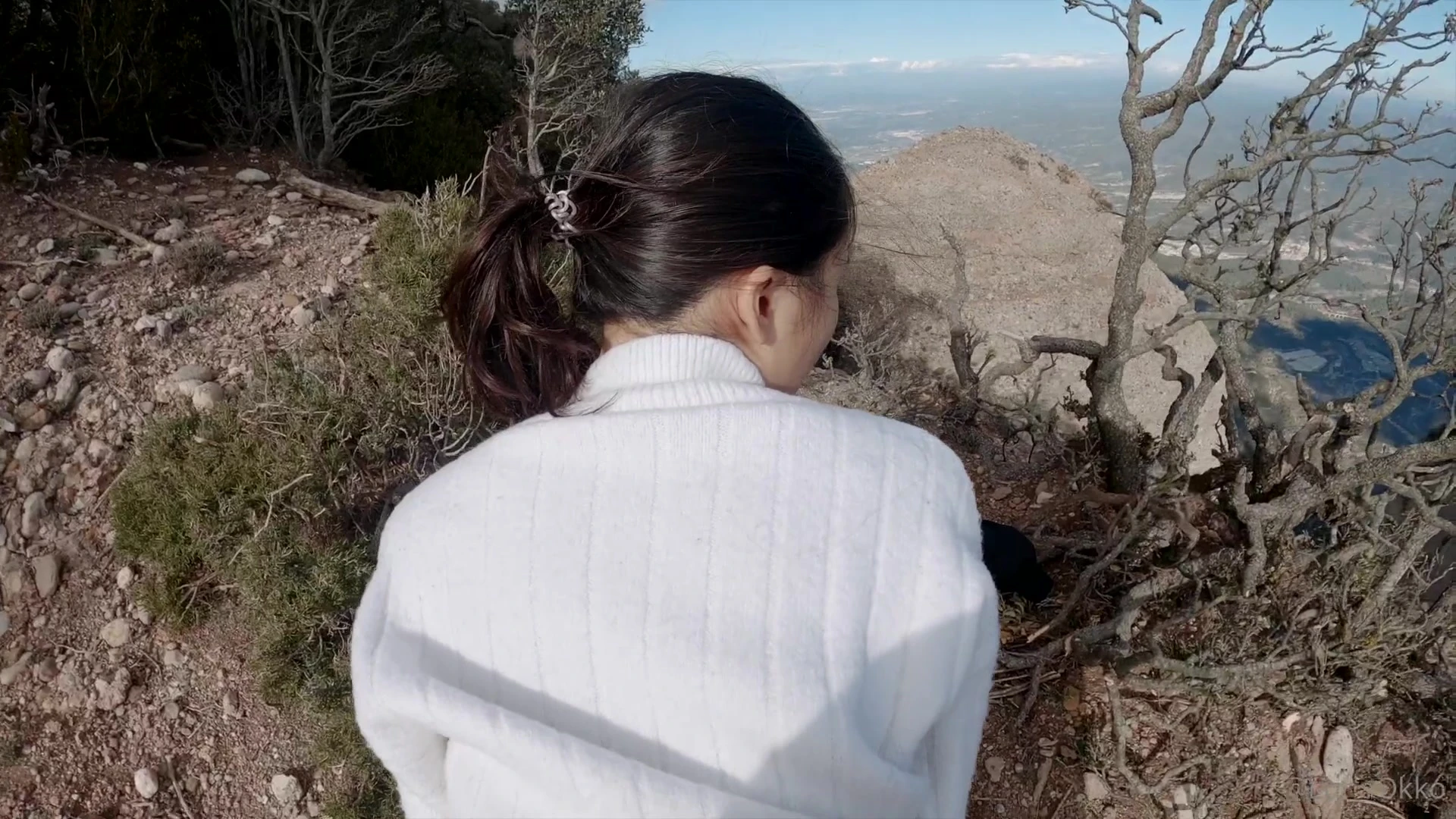 wild asian Luna Okko fucked deep on cliff till shes covered in squirts