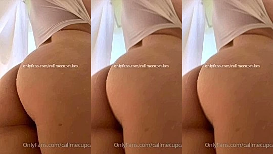 sexy onlyfans model Callmecupcakes rubs her big tits and shows her huge ass