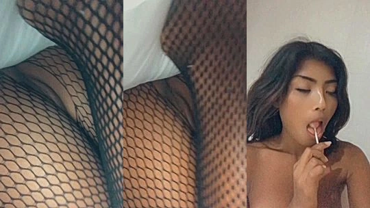 sexy indonesian onlyfans model Tita Sahara lays on bed and shows her big ass,and tits in lingerie