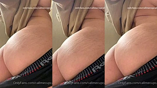busty onlyfans model Callmecupcakes takes of her tight and shows her natural big ass
