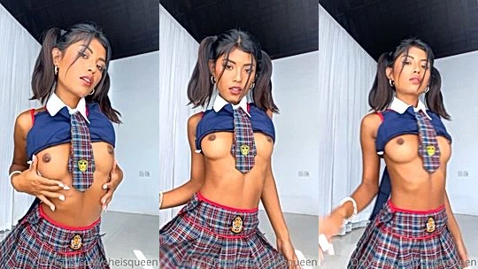 naughty bad onlyfans model Tita Sahara lays on bed and shows her big ass and tight coochie