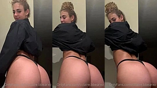 american slutty onlyfans model Claire Stone lift up her dress and shakes her big booty