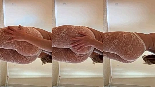 Ehcico shows off her big ass in see-through lingerie